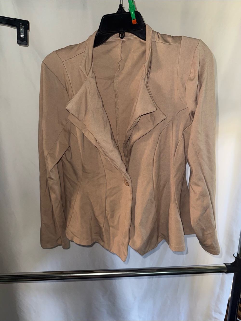 Hybrid & company Taupe Draped Single-Button Blazer